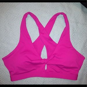 Fabletics magenta sports bra with pads
